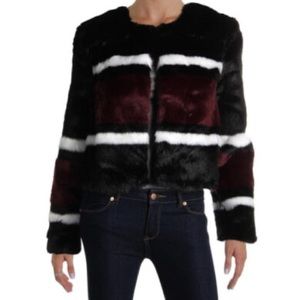Sunset + Spring Faux Fur Cropped Multicolored Coat